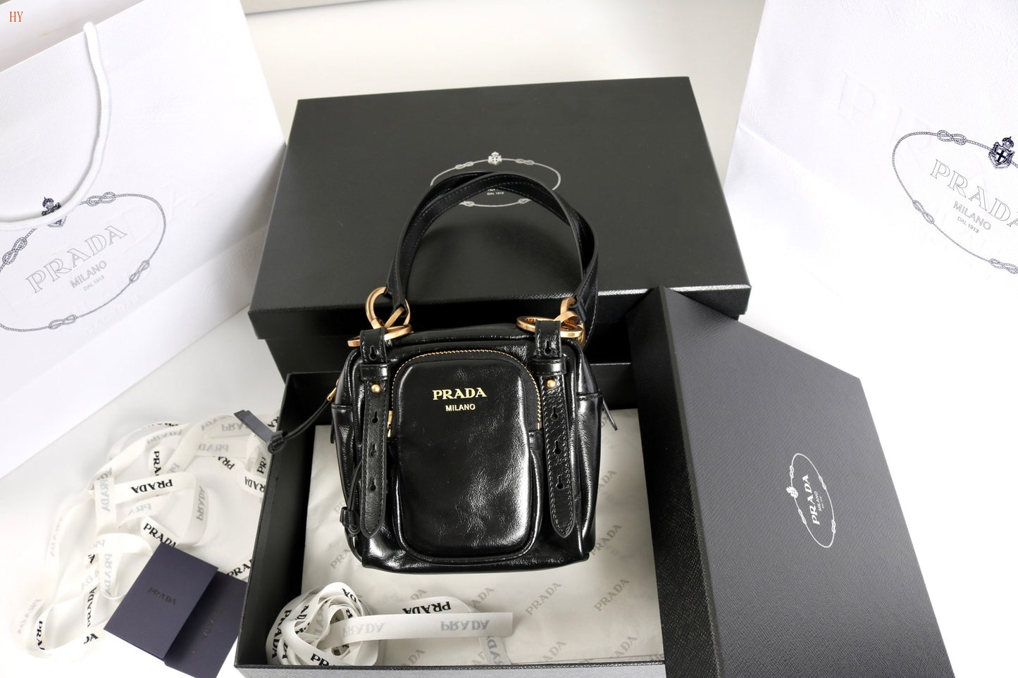 Prada Mini Leather Utility Bag