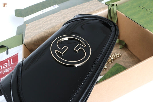 Gucci Patent Leather GG Shoulder Bag