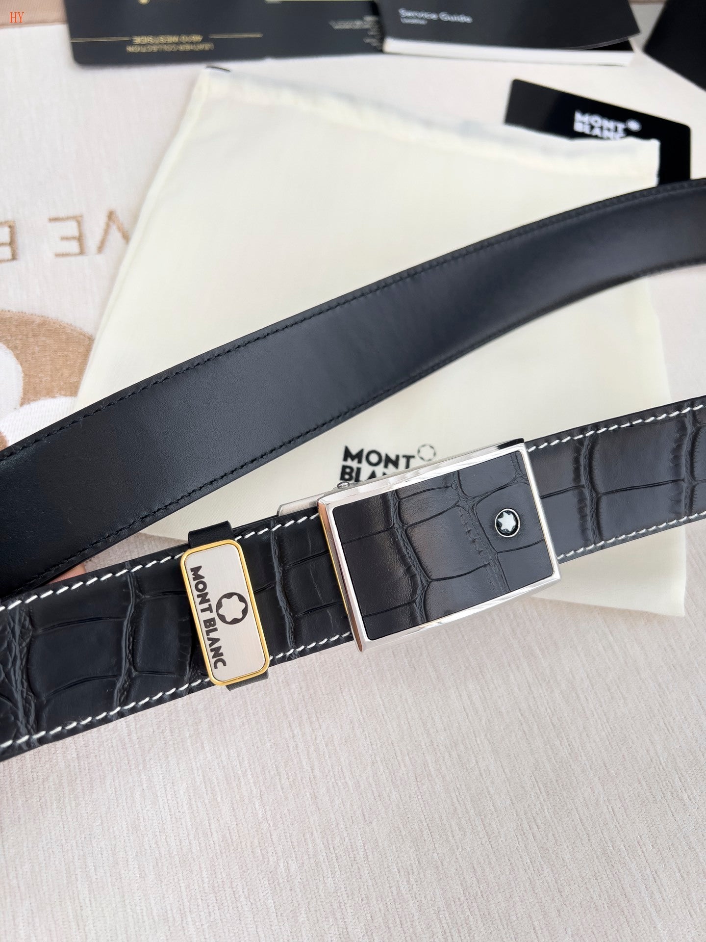 Montblanc Embossed Leather Belt