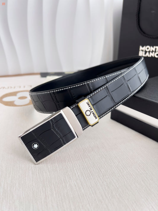 Montblanc Embossed Leather Belt